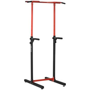 SPORTNOW Station de musculation multifonction avec barre de traction hauteur réglable sur 6 positions noir et rouge