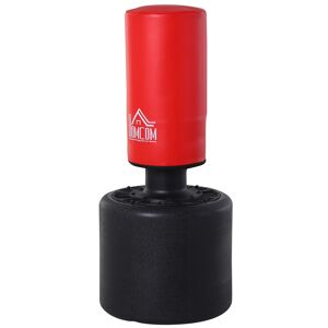 HOMCOM Sac de frappe boxe autoportant punching ball hauteur réglable Ø 56 x 145-172 cm HDPE rouge noir - Publicité