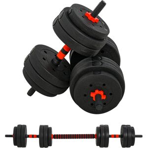 HOMCOM Haltère musculation ensemble d'haltères 25 Kg 2 en 1