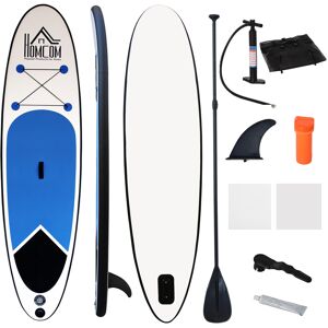 HOMCOM Stand Up Paddle Gonflable Pagaie Réglable + Pompe à Pression + Sac à Dos de Transport en Polyester + Kit de Réparation 301 x 76 x 10 cm