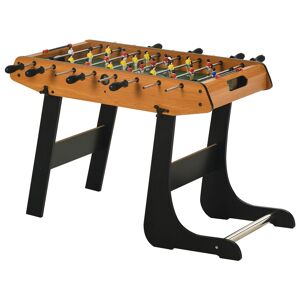 HOMCOM Baby-foot table de Babyfoot pliable dim. 98L x 42l x 62H cm 2 balles fournies MDF imitation bois et noir