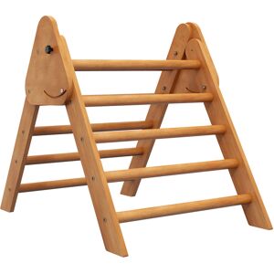 HOMCOM Triangle d'apprentissage à grimper pour enfants pliable en bois - 90 x 64 x 70 cm marron