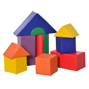 HOMCOM 11 Blocs de construction en mousse modules de motricité jouets éducatifs interactifs fait en PU et EPE certifié multicolore