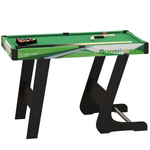 SPORTNOW Table de billard pliable avec accessoires 2 queues, 16 billes, traingle, craie, dim. 104L x 55,5l x 68H cm, tapis vert