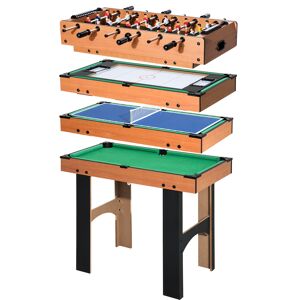 Homcom Table multi jeux 4 en 1 babyfoot billard air hockey ping-pong avec accessoires MDF bois 87 x 43 x 73 cm aosom france - Publicité