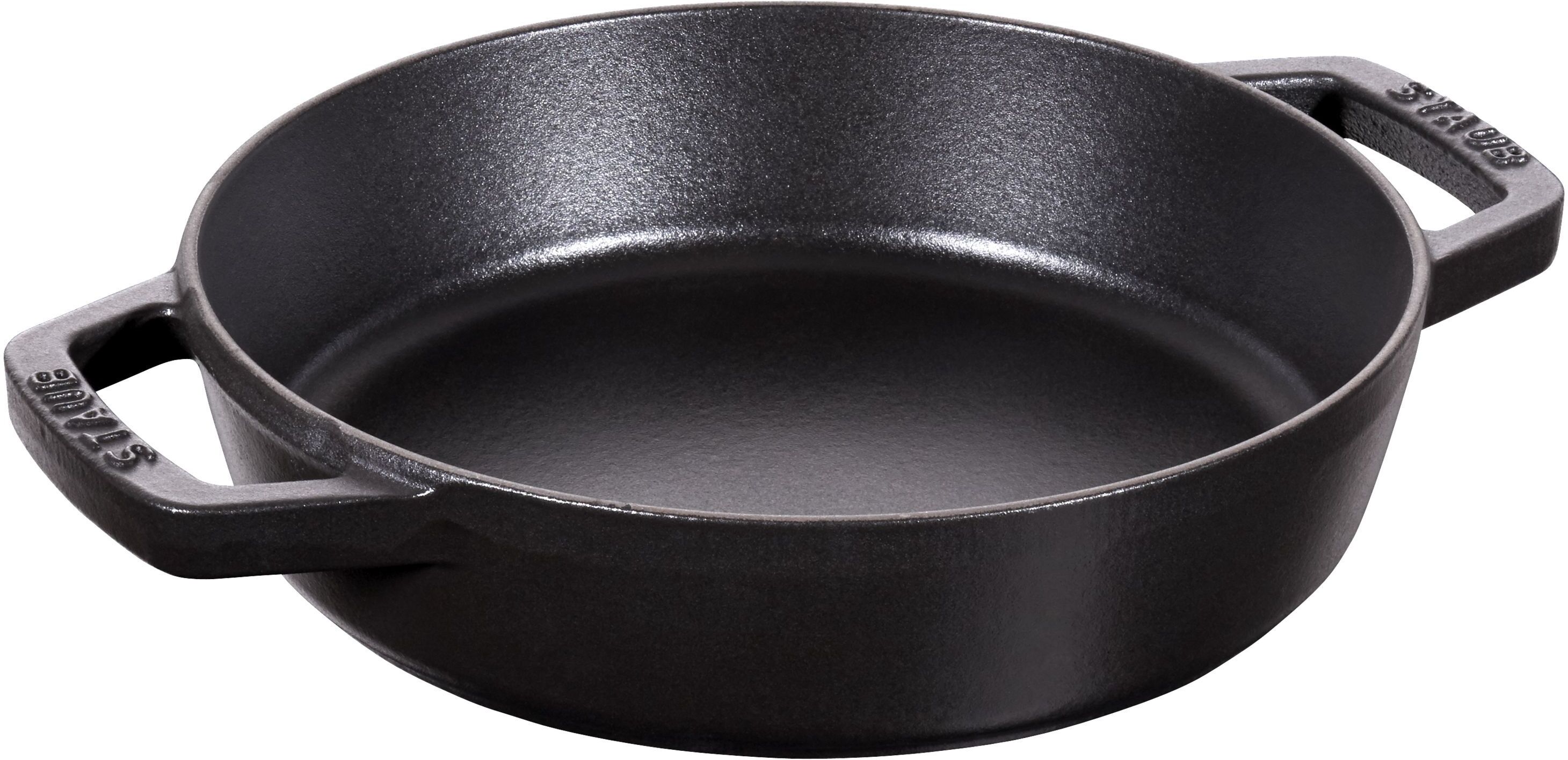 Staub Poêles en fonte Poêle avec 2 poignées 20 cm, Fonte, Noir