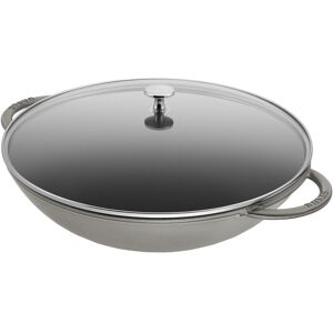 Staub Specialites Wok avec couvercle en verre 37 cm, Fonte