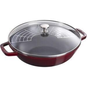 Staub Specialites Wok avec couvercle en verre 30 cm, Fonte