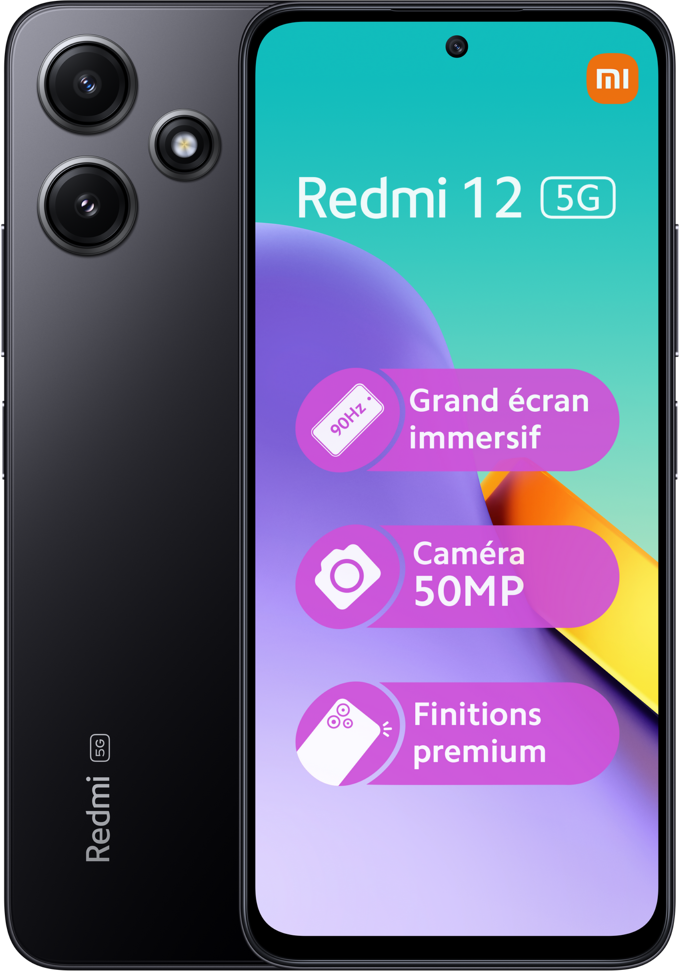 Smartphone Xiaomi Redmi 12 5G 256Go Noir Minuit