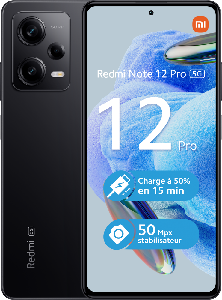 Xiaomi Redmi Note 12 Pro 5G 16,9 cm (6.67") Double SIM Android 12 USB Type-C 6 Go 128 Go 5000 mAh Noir