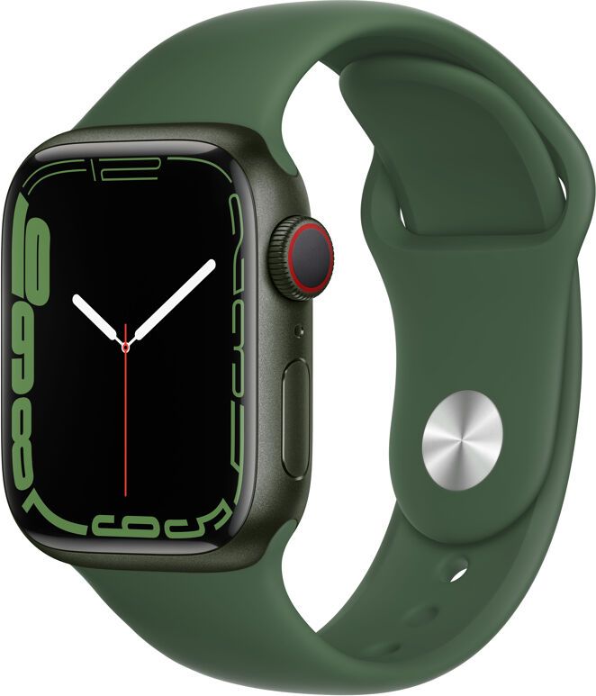 Montre Connectée Apple Watch Series 7 GPS + Cellular, 41mm Boîtier Aluminium Vert avec Bracelet Sport Trèfle