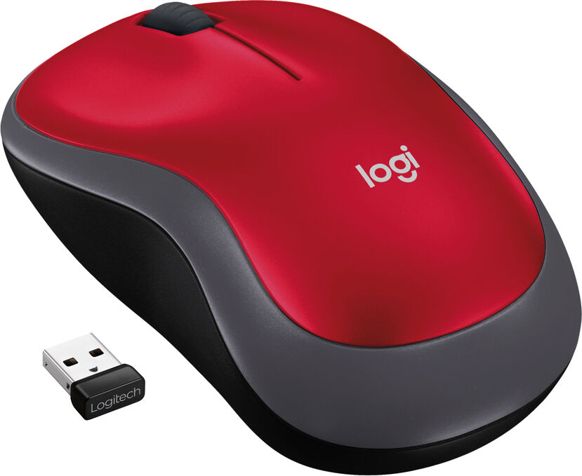 Logitech M185 Souris Sans Fil, Ambidextre - Rouge