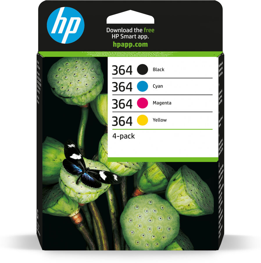 Cartouche d'encre HP 364 pack de 4 cartouches d'encre noir/cyan/magenta/jaune s (n9j73ae)