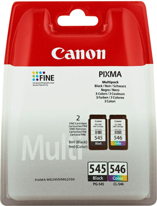 Canon PG-545/CL-546 Multipack cartouche d'encre 2 pièce(s) Original Noir, Cyan, Magenta, Jaune