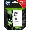 HP Pack de 2 cartouches authentiques d'encre noire/trois couleurs 303