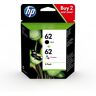 HP 62 pack de 2 cartouches authentiques d'encre noire / trois couleurs