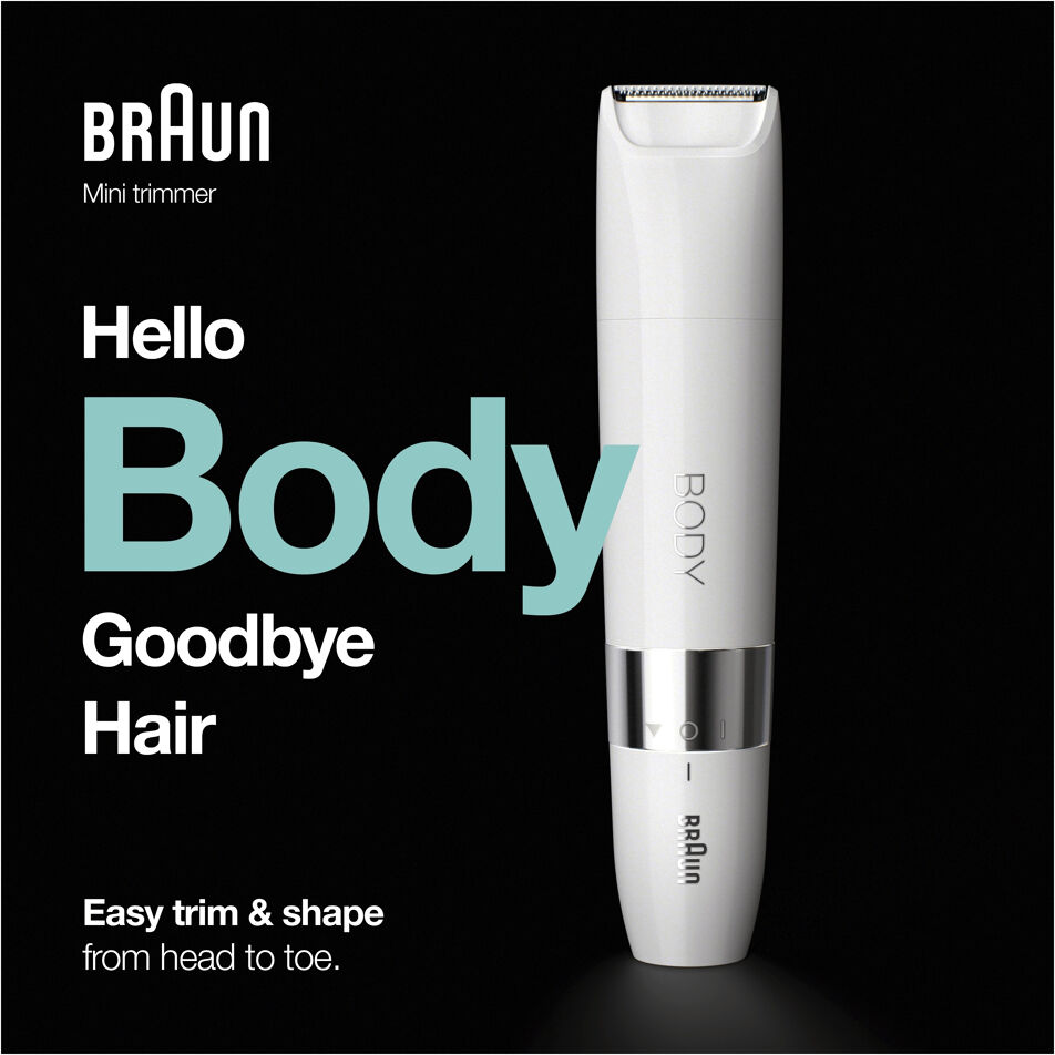 Braun Body Mini BS1000 - Tondeuse Corps Électrique Pour Femme Et Homme, Blanc