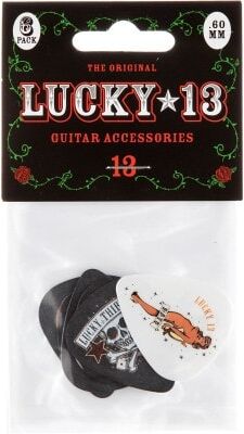 Jim Dunlop Médiators/ LUCKY 13 SERIES II, PLAYER'S PACK, 6, ASSORTISS, 0.60 MM