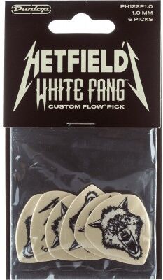 Jim Dunlop Médiators/ PH122P100 FLOW / HETFIELD'S WHITE FANG / PLAYER'S PACK OF 6 1,00MM