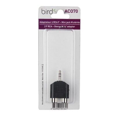 Bird Connecteurs adaptateurs/ ACO70 - 2 RCA FEMELLE / MINI JACK MALE STEREO