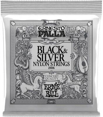 Ernie Ball Cordes guitares classiques/ 2406 BLACK & SILVER NYLON STRINGS 28-42