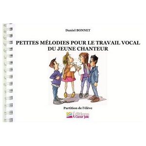 Travaillez en vous amusant avec les Petites mélodies pour le travail vocal du jeune chanteur de Daniel BonnetLes partitions d' élève de ce recueil de 73 mélodies d’exercices vocaux sont notées dans un grand format pour leur permettre de s’éloignerbeaucoup du pupitre afin, par exemple, d’accompagner l’exercice d’une gestuelle, mais aussid’avoir la possibilité de travailler à plusieurs autour d’un même document.Il est pensé pour les enfants mais peut aussi bien être mis à profit pour les adultes.Il est composé par Daniel Bonnet Compositeur et chef de chœur, membre de l'ensemble vocal : Les voix-six.Daniel Bonnet nous en dit ::(...)Le principe de base de ce recueil est que, si j’ai élaboré des mélodies avec leur paroles, leurs objectifs, des conseils et des consignes de travail ainsi qu’une progression, chaque professeur se doit d’adapter, de modifier, d’améliorer… enfin bref, de mettre à sa main ce que je propose.(...)J’ai également essayé de composer des mélodies simples à mémoriser pour que leur tempsd’apprentissage soit le plus bref possible afin de pouvoir se consacrer rapidement au travailde la voix.(...)J’ai tenté d’écrire des textes, en français (sauf trois), qui se veulent émouvants, humoristiques, décalés, absurdes… dans l’espoir de surprendre les jeunes chanteurs et d’accrocher leur attention.Mais si les paroles sont là pour motiver les enfants, elles ont également pour fonction d’aider à la mémorisation de la mélodie. C’est pourquoi, pour beaucoup d’exercices et une fois la mélodie connue, je propose de remplacer le texte d’origine par différents phonèmes. C’est un des champs où je conseille à chaque professeur d’enrichir mes propositions..(...)Travaillez bien et surtout, amusez-vous !Sommaire : 1 - Conduite de la ligne mélodique, contrôle de l’inspiration (Un été vient de passer) 2 - Conduite de la ligne mélodique, contrôle de l’inspiration (Le bateau vogue sur l'eau) ) 3 - Place des résonateurs (Simili et rififi) ) 4 - Travail de la justesse de la quinte et de la sixte, placement des aigus (Matin, je suis à Pékin) ) 5 - Gestion des intensités (Le lièvre) ) 6 - Contrôle des résonateurs (Mon tonton, ma tata) ) 7 - Soutien de la voix sur des notes tenues et des phrases longues, inspiration profonde (Où sont tous mes amis ?) ) 8 - Détente, place vocale (Miaou le chat) ) 9 - Gestion du crescendo, respiration (Je n'aime pas l'imprévu) ) 10 - Travail des aigus, justesse de la quinte (Trois gouttes de pluie) ) 11 - Travail du timbre, travail du phrasé : legato puis staccato, travail des intensités (Ça bataille) ) 12 - Augmentation de la tessiture (Prends ton manteau) ) 13 - Travail du phrasé : staccato puis legato, travail de l’articulation (C'est une symphonie) ) 14 - Travail des aigus (Pour chanter plus fort) ) 15 - Gestion de l’inspiration pour des phrases musicales longues, soutien (Quand un soldat) ) 16 - Egalisation des registres, inspiration rapide, souplesse (Tout en haut, tout en bas) ) 17 - Phrasé par deux, intervalle de tierces... image