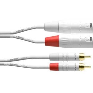 Cordial Câbles jack / instrument/ CABLE AUDIO DOUBLE XLR MLES/RCA 3 M BLANC