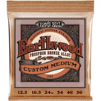 Ernie Ball Jeux de cordes folk 012/ 2143 EARTHWOOD PHOSPHOR BRONZE CUSTOM MEDIUM 12,5-56