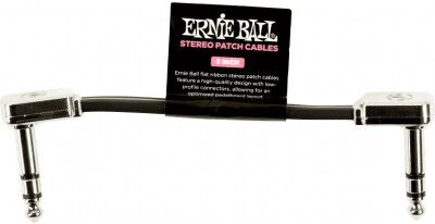 Ernie Ball Câbles pour pédales/ CABLES INSTRUMENT PATCH TRS - COUDE FIN & PLAT - 7,5 CM