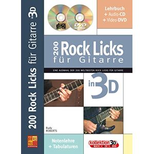 Roberts, Rudy (Autho 200 Rock Licks Fur Gitarre In 3d (1 Buch + 1 Cd + 1 Dvd) - Publicité