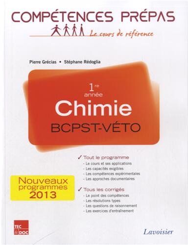 Pierre Grécias Chimie 1re Année Bcpst Veto : Nouveaux Programmes 2013