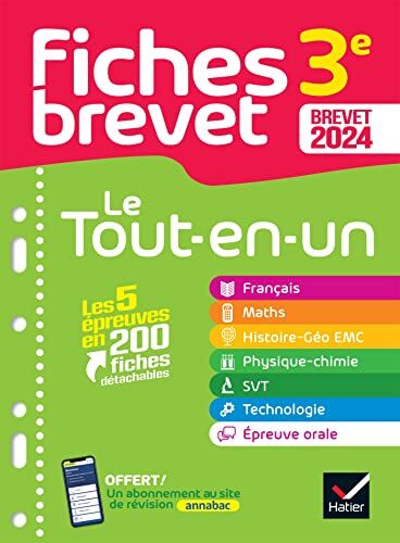 Sandrine Aussourd Fiches Brevet Le Tout-En-Un Du Brevet 2024 - 3e (Toutes Les Matières): Français, Maths, Histoire-Géographie Emc, Svt, Physique-Chimie, Technologie