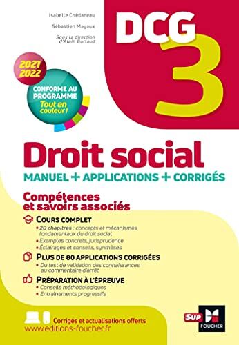 Isabelle Chedaneau Dcg 3 - Droit Social - Manuel Et Applications - Millésime 2021-2022