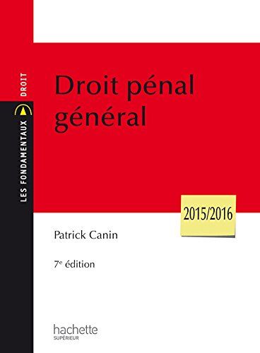 Patrick Canin Droit Pénal Général 2015/2016