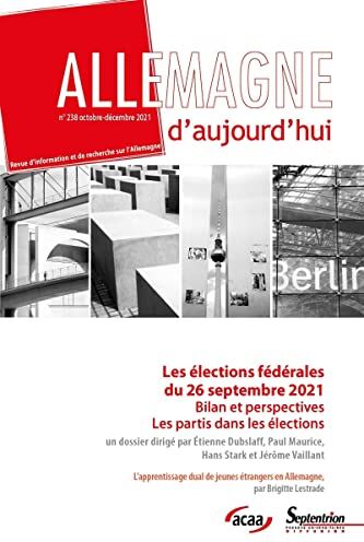 Etienne Dubslaff Les Élections Fédérales Du 26 Septembre 2021: Bilan Et Perspectives, Les Partis Dans Les Élections