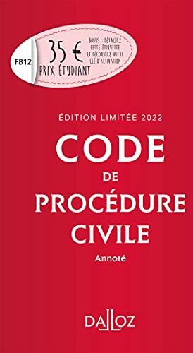 Pierre Callé Code De Procédure Civile 2022 Annoté. Édition Limitée - 113e Ed.