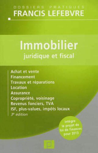 Francis Lefebvre Immobilier Juridique Et Fiscal