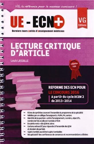 Louis Lassalle Lecture Critique D'Article