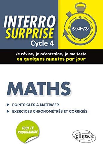 Cédric Bertone Maths Cycle 4 - Tout Le Cours En 128 Questions/réponses Et 400 Exercices Chronométrés Et Corrigés