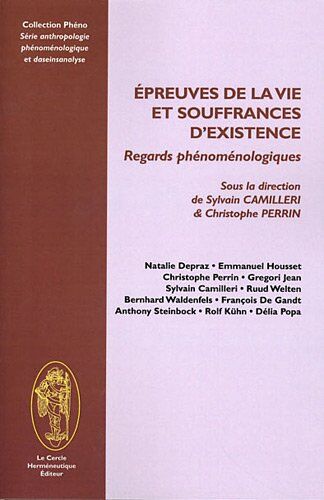 Sylvain Camilleri Epreuves De La Vie Et Souffrances D'Existence : Regards Phénoménologiques