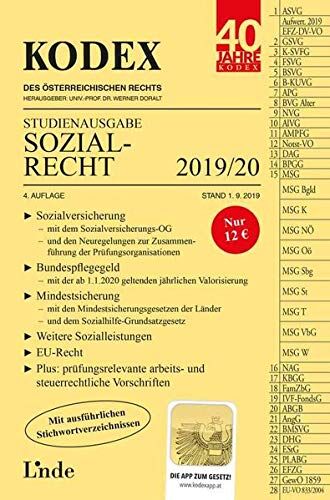Elisabeth Brameshuber Kodex Studienausgabe Sozialrecht 2019/20