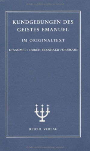 Bernhard Forsboom Kundgebungen Des Geistes Emanuel Im Originaltext