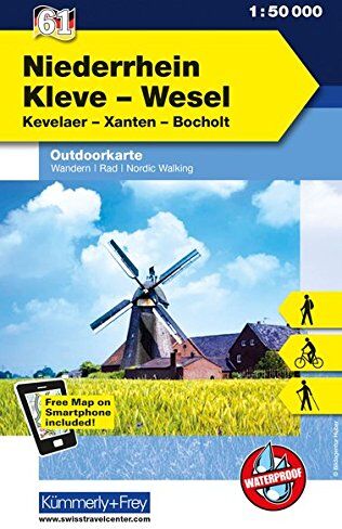 Kümmerly + Frey Niederrhein, Kleve-Wesel, Kevelaer, Xanten - Bocholt: Nr. 61, Outdoorkarte Deutschland, 1:50 000, Mit Kostenlosem Download Für Smartphone (Kümmerly+frey Outdoorkarten Deutschland)