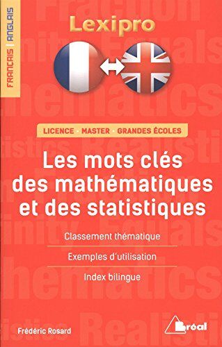 Frédéric Rosard Les Mots-Clés Des Mathématiques Et Des Statistiques Français/anglais