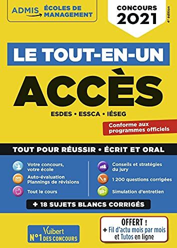 Anne-Marie Bonnerot Le Tout-En-Un Concours Acces - 18 Sujets Blancs - Écrits Et Oraux - Esdes, Essca, Ieseg - Concours 2021