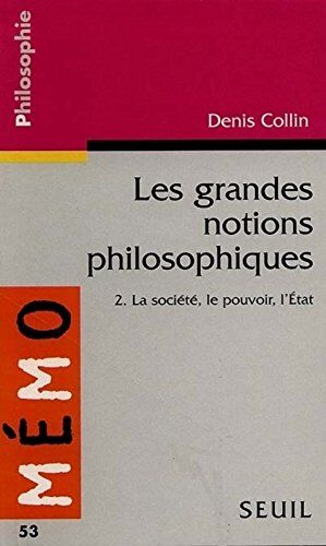 Denis Collin Grandes Notions Philosophiques 2. La Soci'T', Le Pouvoir, L'Etat(Les) (Memo)