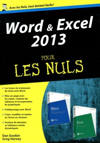 Dan Gookin Word & Excel 2013 Pour Les Nuls