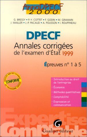 Collectif Annadpecf 2000. Annales Corrigées De L'Examen D'Etat 1999 Épreuves N° 1 À 5