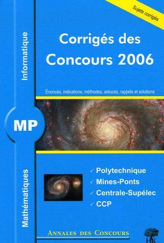 Jean Starynkévitch Mp Mathématiques Et Informatique : Corrigés Des Concours