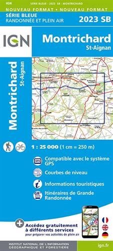 Montrichard - St. Aignan 1 : 25 000 Carte ographique Serie Bleue Itineraires De Randonnee